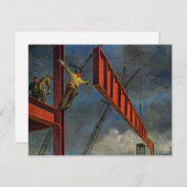 Carte Commerce vintage, travailleurs de la construction (Devant / Derrière)