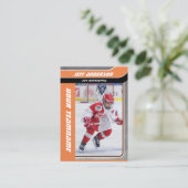 Carte commerciale Orange Metal Ice Hockey (Debout devant)