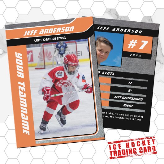 Carte commerciale Orange Metal Ice Hockey