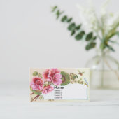 Carte commerciale victorienne de géraniums roses (Debout devant)