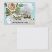 Carte commerciale victorienne de rose d'abricot (Devant / Derrière)