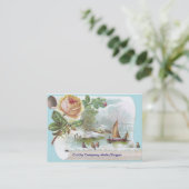 Carte commerciale victorienne de rose d'abricot (Debout devant)