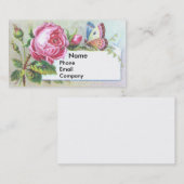 Carte commerciale victorienne de rose et de (Devant / Derrière)