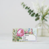 Carte commerciale victorienne de rose et de (Debout devant)