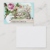 Carte commerciale victorienne de rouleau de rose (Devant / Derrière)