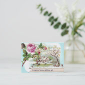 Carte commerciale victorienne de rouleau de rose (Debout devant)