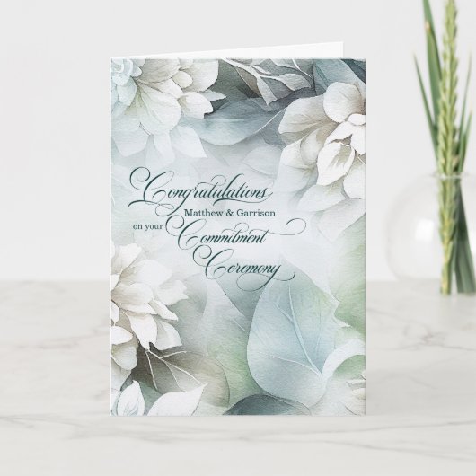 Carte Commitment Ceremony Congratulations White Magnoli (Devant)