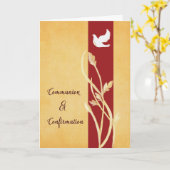 Carte Communion et Confirmation RCIA Colombe et Blé (Fleur jaune)
