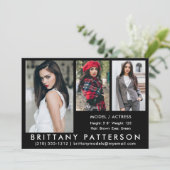 Carte Comp Acteur Modèle 3 photo 5x7 noir (Debout devant)