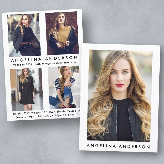 Carte Comp Acteur Modèle - 4 Photo Retour