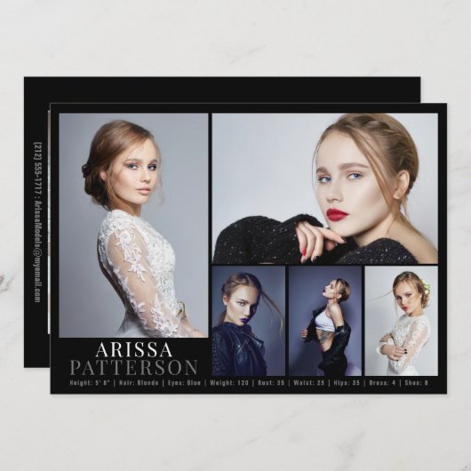 Carte Comp Acteur Modèle 6 Photo 5.5x7.5 (Devant / Derrière)