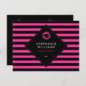 Carte comp artisanale de maquillage à lèvres roses (Devant / Derrière)