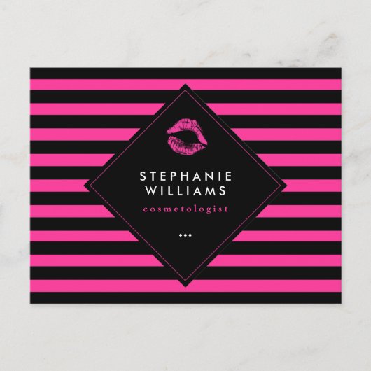 Carte comp artisanale de maquillage à lèvres roses (Devant)