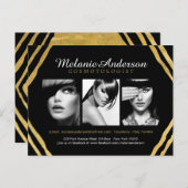 Carte comp Artiste de maquillage moderne Gold et B (Devant / Derrière)