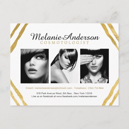 Carte comp d'art moderne Gold et White Maquillage (Devant)