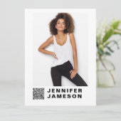 Carte Comp Modèle de signature | Code QR + 4 photo (Debout devant)