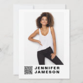 Carte Comp Modèle de signature | Code QR + 4 photo (Devant)