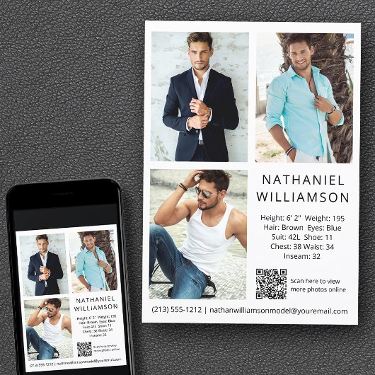 Carte Comp Moderne Pro Model Actor QR Code 3 Photo
