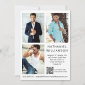Carte Comp Moderne Pro Model Actor QR Code 3 Photo (Devant)