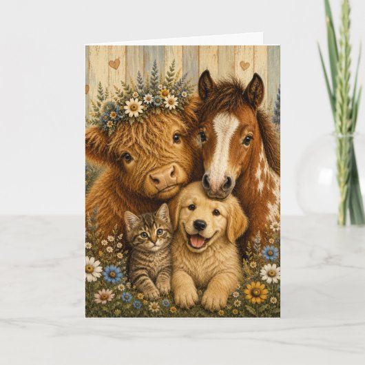 Carte Compagnons de la ferme confortables (Devant)