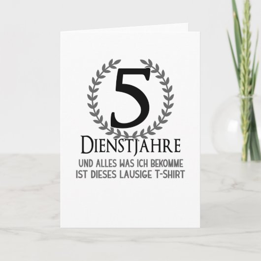 Carte Company Celebration 5 Year Anniversary Employee (Devant)