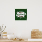 Carte Compass Trail Poster Wall Art (Cuisine)