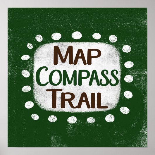 Carte Compass Trail Poster Wall Art (Devant)
