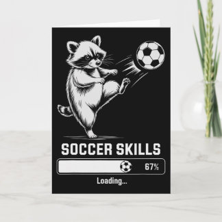 Carte Compétences de Raton Laveur de Football Mignon Cha