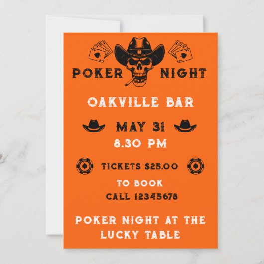 Carte Compétition de nuit de poker (Devant)