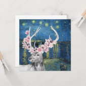 Carte Compilation de Van Gogh Starry Night et Flower Sta (Devant/Arrière en situation)