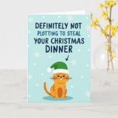 Carte Complot du dîner de Noël de chat (Fleur jaune)
