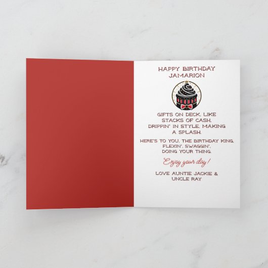 Carte Comportement d'anniversaire d'un garçon afro-améri (Intérieur)