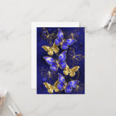 Carte Composition avec papillons Sapphire (Devant/Arrière en situation)