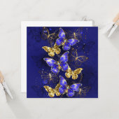 Carte Composition avec papillons Sapphire (Devant/Arrière en situation)