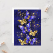 Carte Composition avec papillons Sapphire (Devant/Arrière en situation)