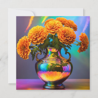Carte Composition de fleurs de souci pour octobre
