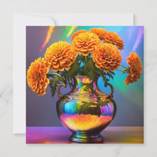 Carte Composition de fleurs de souci pour octobre (Devant)