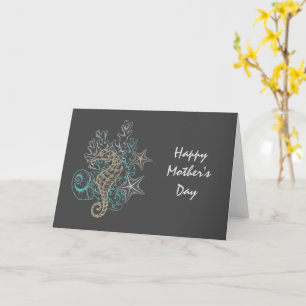 Carte Composition de la vie marine pour la fête des mère
