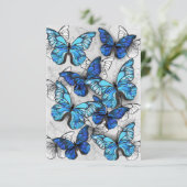Carte Composition de papillons blancs et bleus (Debout devant)