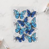 Carte Composition des White and Blue Butterflies (Devant/Arrière en situation)