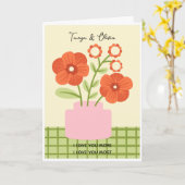 Carte Composition florale dans un vase rose Design (Fleur jaune)