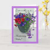 Carte Composition florale de voeux d'anniversaire, Pétun (Fleur jaune)