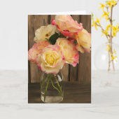 Carte Composition florale rose (Fleur jaune)