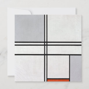 Carte Composition (n° 1) Gris-Rouge Piet Mondrian