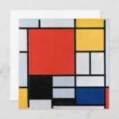 Carte Composition Rouge, Jaune, Bleu, Noir | Mondriaan | (Devant / Derrière)