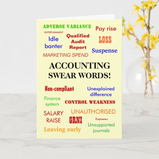 Carte Comptabilité Sweer Mots Comptable CPA Bonne chance (Fleur jaune)