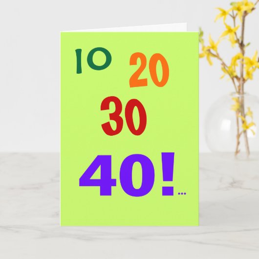 Carte Comptable 40e anniversaire 40 comptabilité continu (Fleur jaune)