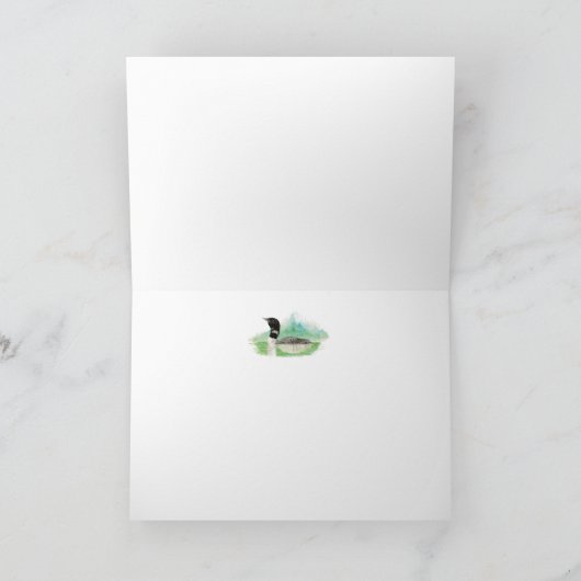 Carte Comptable Anniversaire Loon Bird Nature (Intérieur)