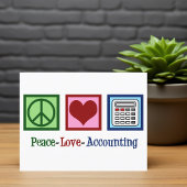 Carte Comptable Peace Love Office Holiday