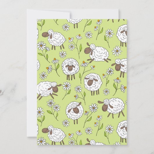 Carte Compter les moutons sur un vert miel (Devant)
